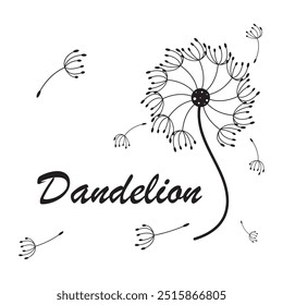 Dandelion flower logo vector template design