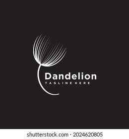 Dandelion flower minimalist logo design icon vector inspiration	