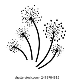 Dandelion Flower outline graphic vector illustration