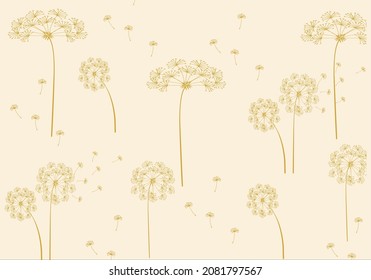 dandelion flower pattern seamless vector design