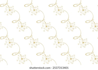Dandelion flower seamless pattern background template