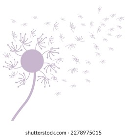 Dandelion Flower Vector, Flower Plant Illustration Icon, Dendelion Logo Simple Design