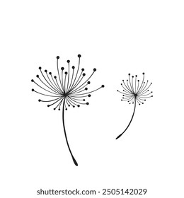 Dandelion flower wallpaper design silhouette