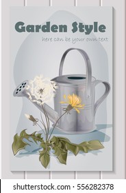 Dandelion flower. Watercolor vector. watering