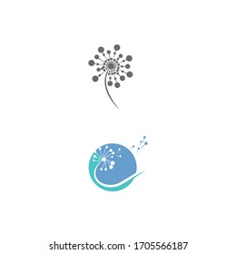 Naturaleza del símbolo vectorial de la plantilla de logotipo de onda de flor