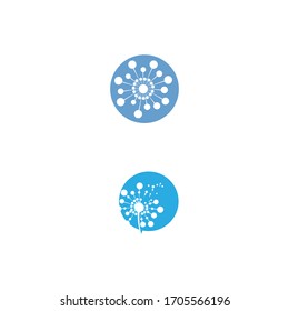 Naturaleza del símbolo vectorial de la plantilla de logotipo de onda de flor