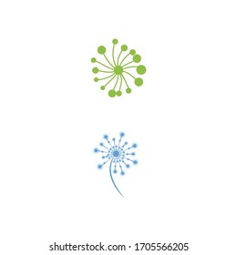 Naturaleza del símbolo vectorial de la plantilla de logotipo de onda de flor