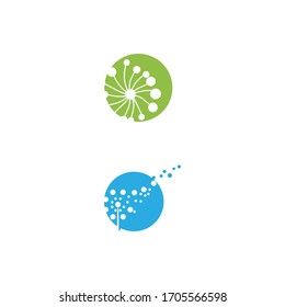 Dandelion Flower Wave Logo Template vector symbol nature