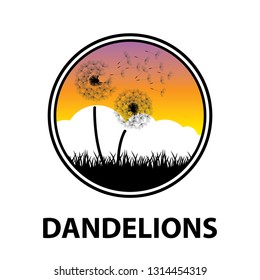 dandelion flowers, logo template