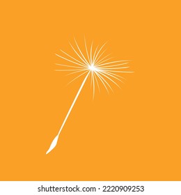 Dandelion fluff flies away from the wind.