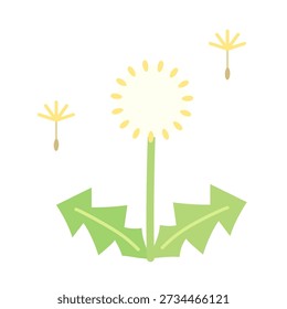 Dandelion fluff illustration, simple, spring