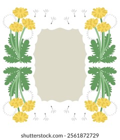 Dandelion and fluff vector frame