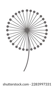 Dandelion fluffy flower flat icon Floral design. Vector illustration