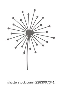 Icono florido florido florido de Dandelion diseño floral. Ilustración del vector