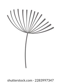 Dandelion fluffy flower flat icon Floral design. Vector illustration