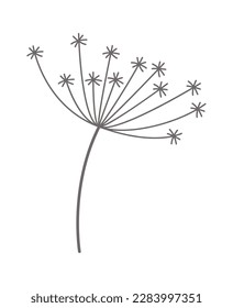 Icono florido florido florido de Dandelion diseño floral. Ilustración del vector