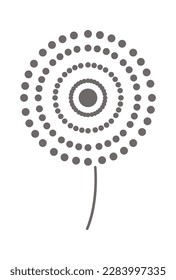 Dandelion fluffy flower ornament flat icon Floral design. Vector illustration