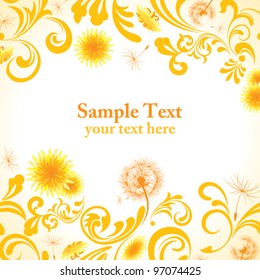Dandelion frame. Illustration vector.