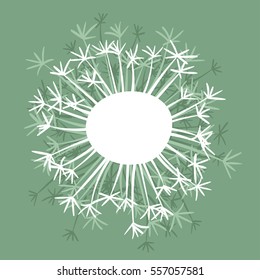 Dandelion frame. Taraxacum flower spring background
