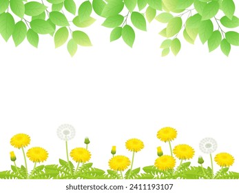 Dandelion and fresh green frame