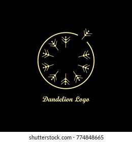 dandelion gold logo vector illustration eps 10