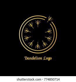 dandelion gold logo vector illustration eps 10