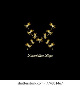 dandelion gold logo vector illustration eps 10
