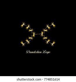 dandelion gold logo vector illustration eps 10