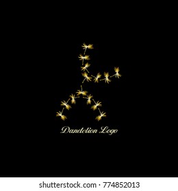 dandelion gold logo vector illustration eps 10