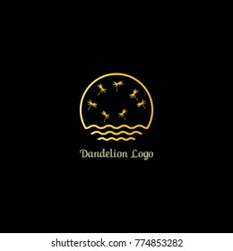 dandelion gold logo vector illustration eps 10