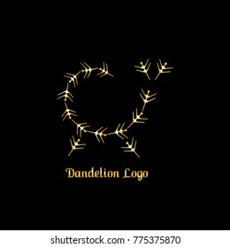 dandelion gold logo vector illustration eps 10