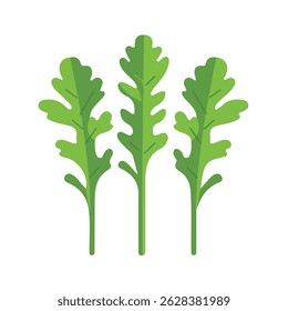 dandelion greens 2D flat vector illustration icon, isolated on a white background.