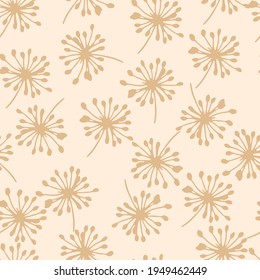 Dandelion hand drawn traced repeating vector pattern