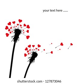 dandelion and heart shape seeds