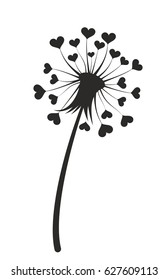 Dandelion with hearts. 