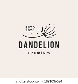 dandelion hipster vintage logo vector icon illustration