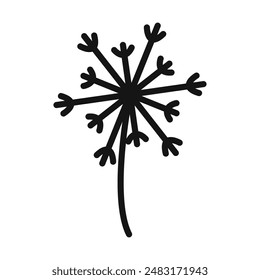 dandelion icon Black line art vector