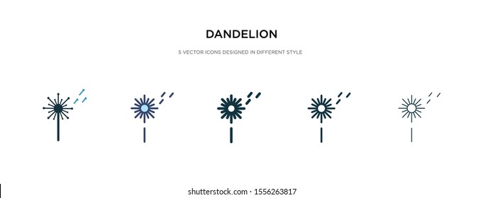 dandelion icon in different style vector illustration. two colored and black dandelion vector icons designed in filled, outline, line and stroke style can be used for web, mobile, ui