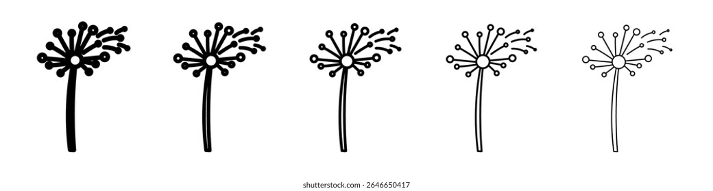 dandelion icon flat simple outline logo