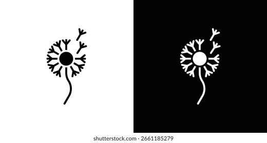 Icono de diente de león de un Vector de estilo plano