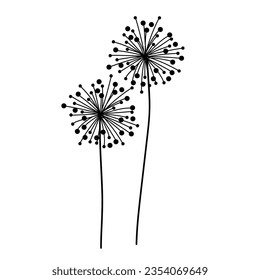 dandelion icon flat vector illustration logo clipart isolated on white background