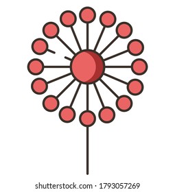 Diseño plano de ilustración de icono de Dandelion