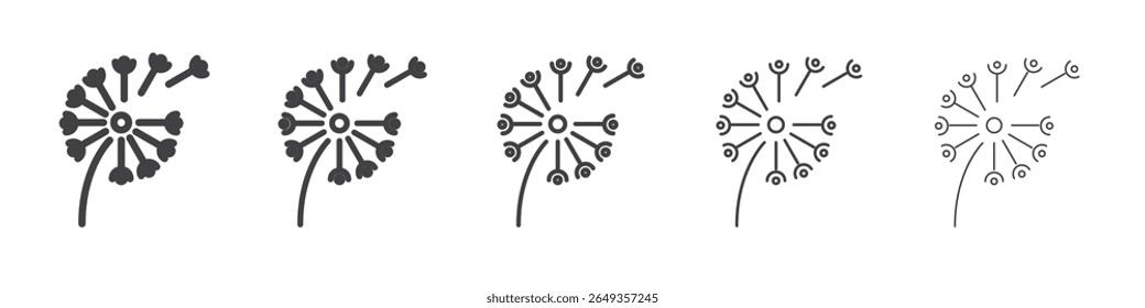 dandelion icon Line graphics illustration symbol