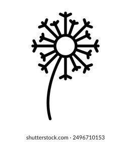 dandelion icon linear logo mark in black and white