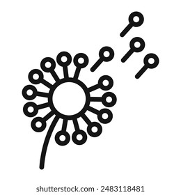 dandelion icon mark in filled style