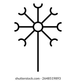 dandelion icon Outline isolated logo mark