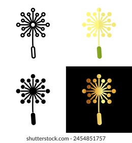 Dandelion Icon, Perfect for projects related to nature, innocence, and childhood nostalgia, the dandelion icon symbolizes resilience, transformation, and the fleeting beauty of the natural world.