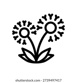 Dandelion Icon Spring Flower Vector