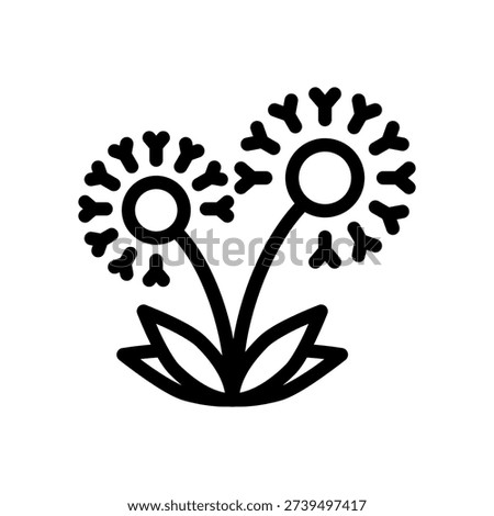 Dandelion Icon Spring Flower Vector