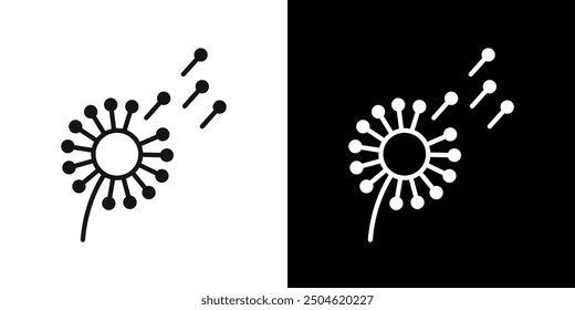 icono de diente de león Símbolo de marca en estilo relleno